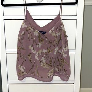 lavender, floral, unfitted tank top